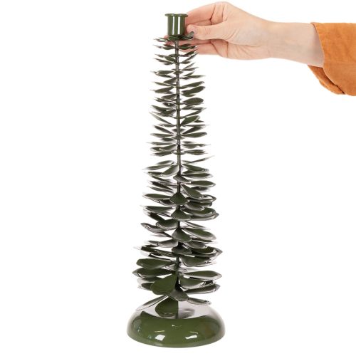 Chandelier en métal vert en forme de sapin, hauteur 45 cm | Floristik24.fr
