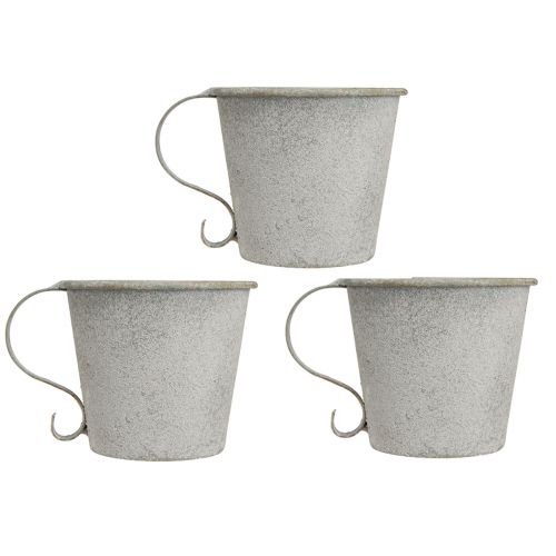 Article Bougeoir conique bougeoir coupe vintage métal gris Ø9,5cm H8cm 3pcs