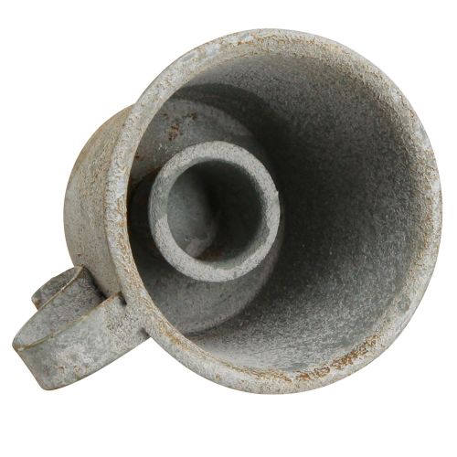 Article Bougeoir conique coupe vintage métal gris Ø7cm H6cm 2pcs