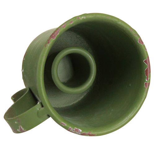 Article Bougeoir bâton coupe vintage métal vert Ø7cm H6cm 2pcs