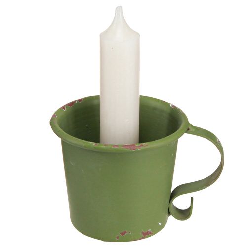 Article Bougeoir bâton coupe vintage métal vert Ø7cm H6cm 2pcs