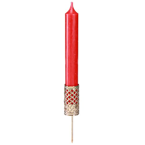 Article Bougeoir bâton à brancher doré Ø24mm H10cm 4 pcs