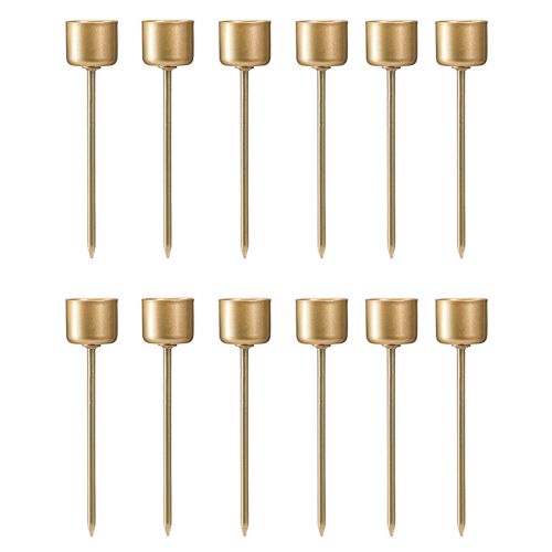 Article Bougeoir à piquer pour chandelle Or mat Ø22mm 10,5cm 12 pcs