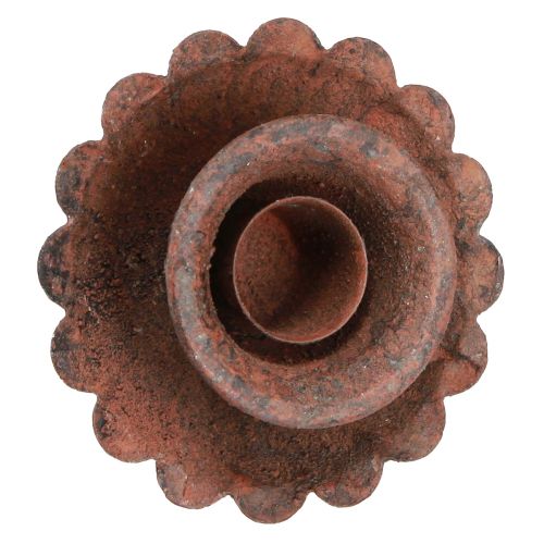Article Bougeoir à piquer pour chandelle Rouille Ø8,5cm H4cm 4pcs