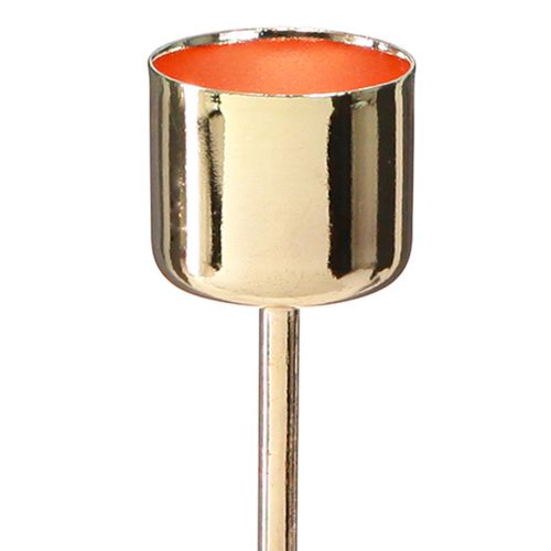 Article Bougeoir à piquer Couleur or rouge Ø22mm H10,5cm 12 pièces