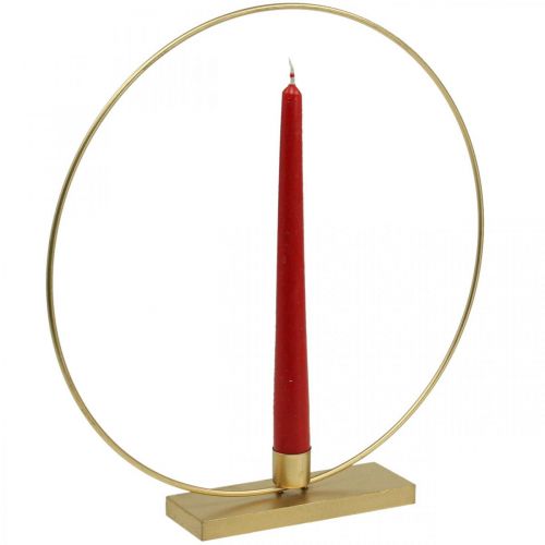 Floristik24 Anneau décoratif bougeoir métal Deco Loop Doré Ø30cm