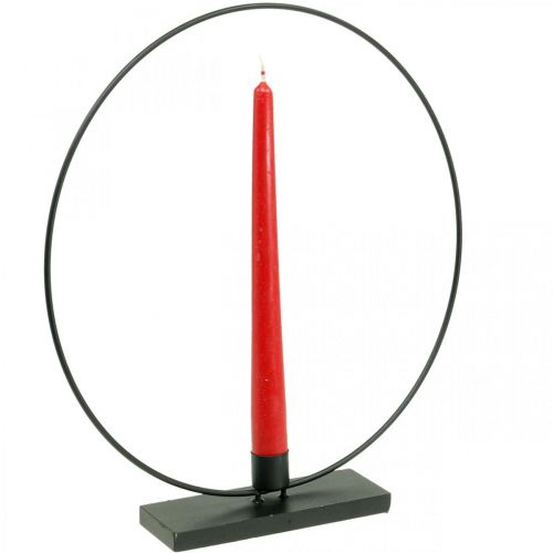 Floristik24 Anneau décoratif bougeoir métal boucle déco noir Ø30cm