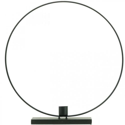 Floristik24 Anneau décoratif bougeoir métal boucle déco noir Ø30cm