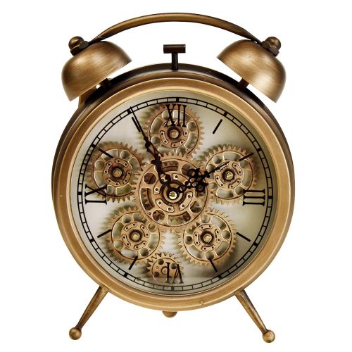 Article Horloge Steampunk avec réveil à chiffres romains 23x8x29,5cm