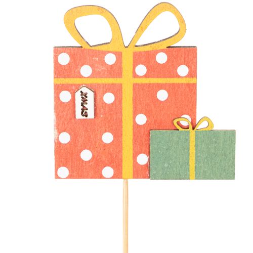 Piquets décoratifs en bois cadeaux colorés 31 cm 12 pièces | Floristik24.fr