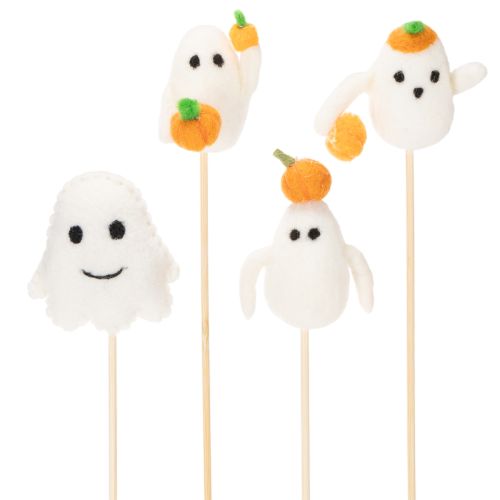 Figurines fantômes sur bâton en bois 54 cm décoration Halloween - Lot de 8 | Floristik24.fr