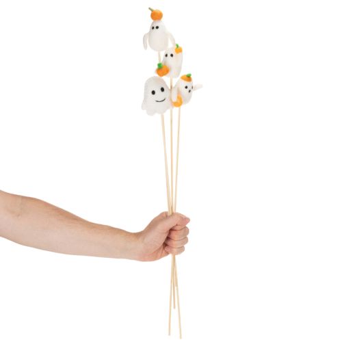 Figurines fantômes sur bâton en bois 54 cm décoration Halloween - Lot de 8 | Floristik24.fr