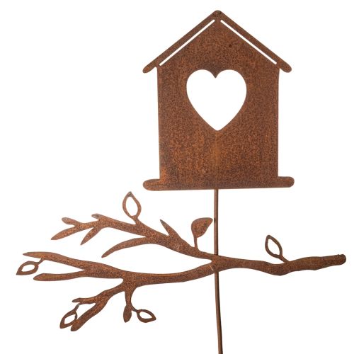 Jardin Stecker métal rouille nichoir avec cœur et branche 100 cm
