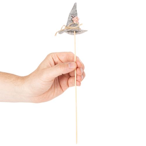 Décorations sur pique chapeau de sorcière en feutrine 28 cm lot de 12 | Floristik24.fr