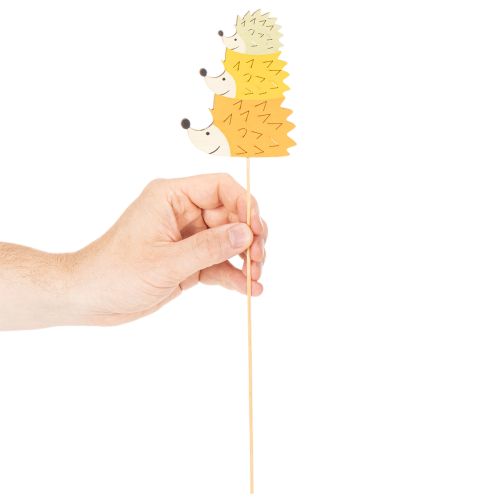 Dessus en bois décoratif Hérissons colorés 34 cm Lot de 12 | Floristik24.fr