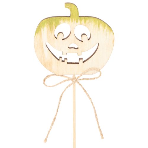 Lot de 12 piques décoratives citrouille en bois Halloween 31 cm | Floristik24.fr