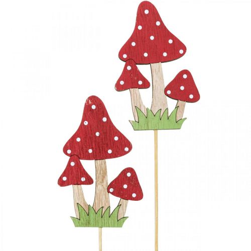 Floristik24 Bouchon de fleur décoration d'agaric mouche champignon décoration d'automne 10cm 18 pcs
