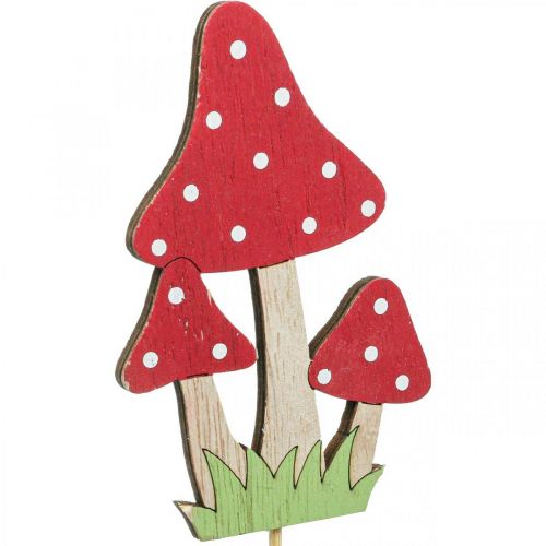 Floristik24 Bouchon de fleur décoration d'agaric mouche champignon décoration d'automne 10cm 18 pcs