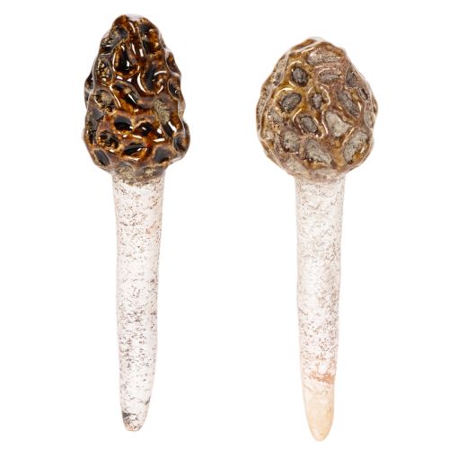 Morilles artificielles décoratives à piquer pour pots de fleurs et tables, 13 cm, lot de 2