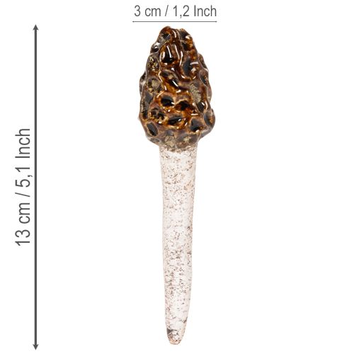 Morilles artificielles décoratives à piquer pour pots de fleurs et tables, 13 cm, lot de 2 | Floristik24.fr