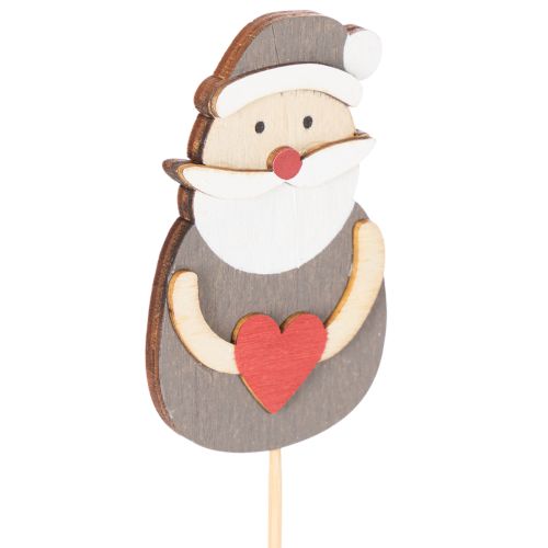 Décorations en bois Père Noël sur bâton, 31 cm, lot de 12 pièces, intérieur | Floristik24.fr