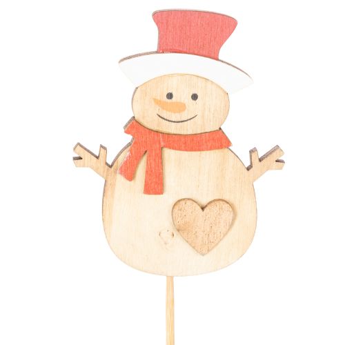 Lot de 12 piques en bois avec motif bonhomme de neige pour décorations florales, 31 cm | Floristik24.fr