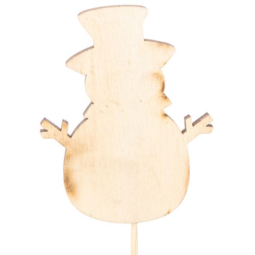 Lot de 12 piques en bois avec motif bonhomme de neige pour décorations florales, 31 cm | Floristik24.fr