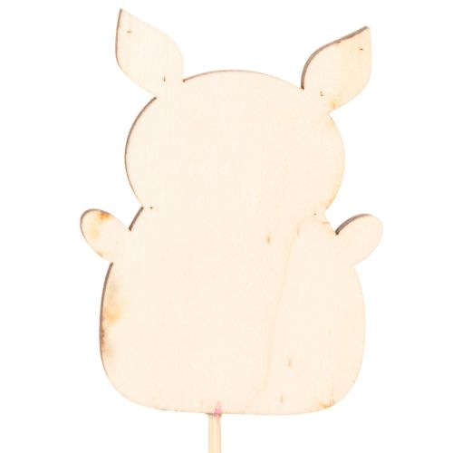 Décorations sur tiges en bois motif cochon 31 cm, set de 16 | Floristik24.fr