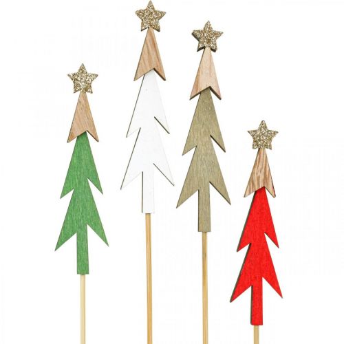 Épingle de Noël pin fleur de sapin bois 9,5 cm 16 pièces