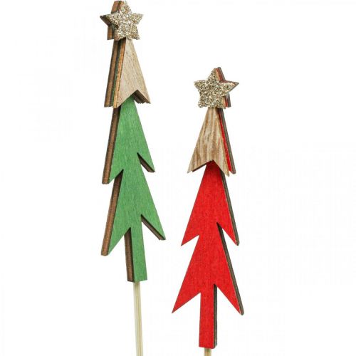 Article Épingle de Noël pin fleur de sapin bois 9,5 cm 16 pièces