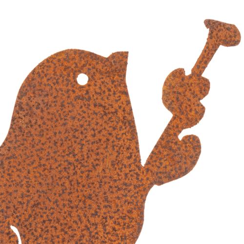Figurine Décorative en Métal Rouillé - Oiseau sur Tige 52 cm | Floristik24.fr