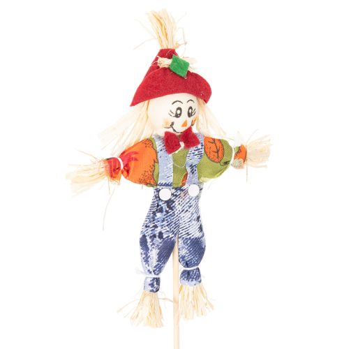 Lot de 6 piques décoratives épouvantails en bois et tissu 37 cm | Floristik24.fr