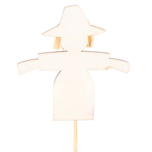Figures épouvantails en bois sur pique 30cm assorties 12 pièces | Floristik24.fr