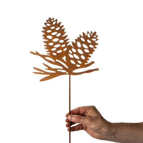 Piquet décoratif en métal motif pomme de pin 96 cm | Floristik24.fr