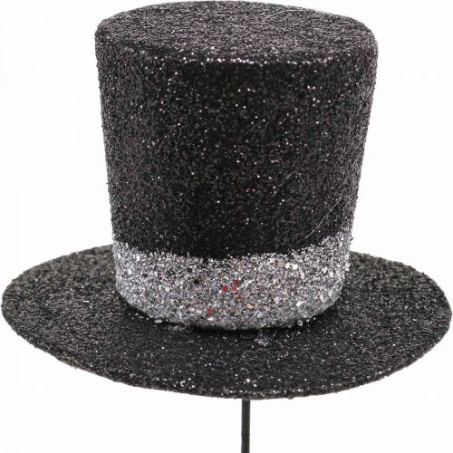 Article Décoration du Nouvel An cylindre chapeau bouchon décoratif paillettes 5cm 12 pcs