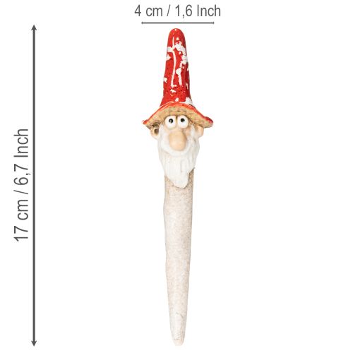 Figurines de Nains en Céramique avec Chapeau Champignon, 17 cm, Lot de 2 | Floristik24.fr