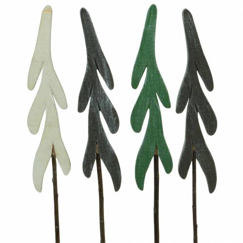 Bouchons décoratifs Sapins Vert / Gris / Blanc H42cm 8pcs