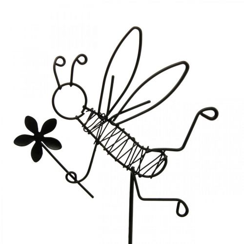 Article Bouchon fleur métal décoration abeille noir 8.5cm 4pcs