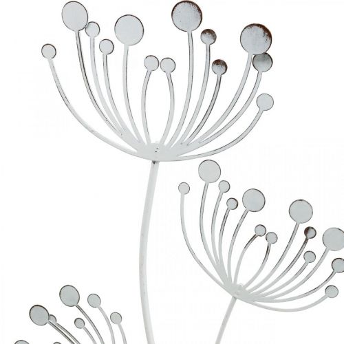 Floristik24 Décoration printanière, prise déco fleur shabby chic blanc, argent L87cm W18cm