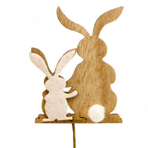 Bouchon fleur lapin bouchon décoratif fil de bois 5,5x0,5x7cm 12 pièces