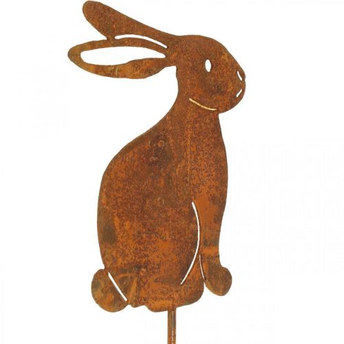 Floristik24 Décoration de jardin rouille Lapin de Pâques fleur plug métal 7×9cm