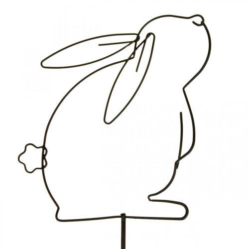 Piquets de jardin Lapin en métal Noir Piquets de lit 9,5–11 cm 6pcs