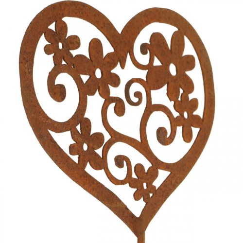 Article Bouchon fleur coeur décoration jardin patine Saint Valentin 10×8.5cm