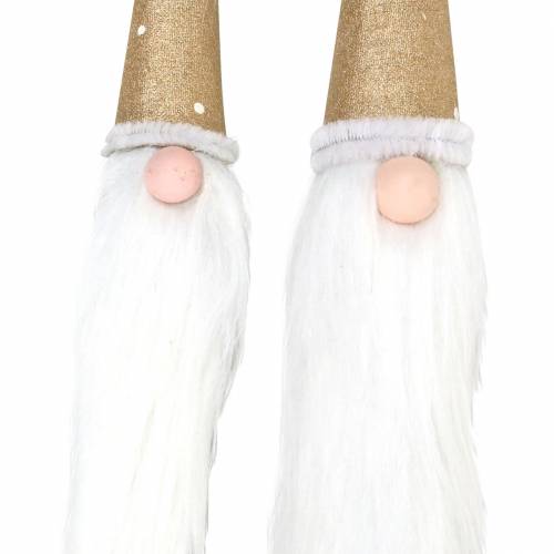 Floristik24 Jeu de bouchons en bois Gnome avec barbe en branche naturelle Ø3 / 3.2cm L44 / 59cm 2pcs