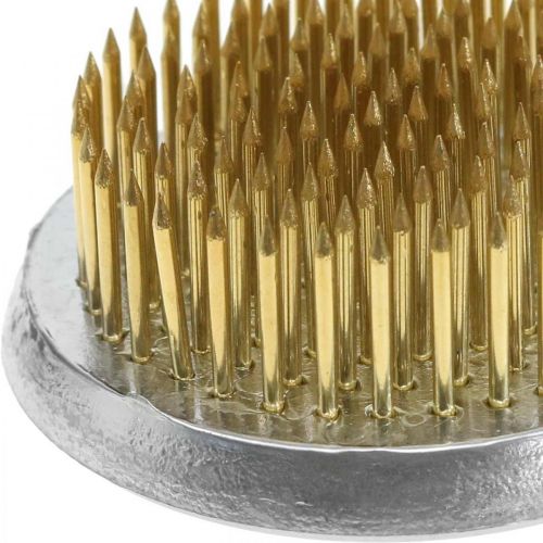 Article Pique-fleurs Kenzan rond pour ikebana Métal argenté Laiton Ø5cm