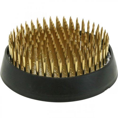 Floristik24 Pique-fleurs Kenzan rond Laiton et métal argenté Ø60mm
