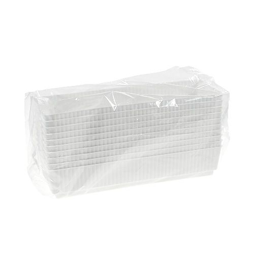 Floristik24 Plateau enfichable mousse plug-in humide 23 x 8 x 4,5 blanc 10pcs