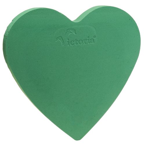 Cœur en mousse florale humide verte 38 x 36,5 cm, 2 pièces