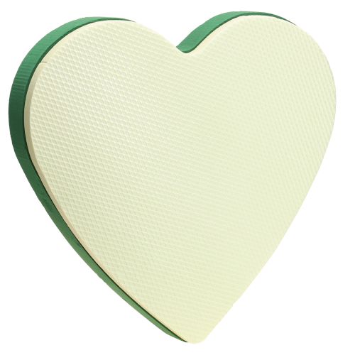 Article Cœur en mousse florale humide verte 38 x 36,5 cm, 2 pièces
