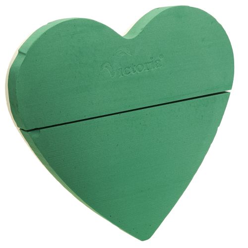 Grand cœur en mousse florale humide vert 48 cm 2 pièces